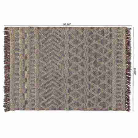Baxton Studio Heino Modern and Contemporary Ivory and Charcoal Handwoven Wool Area Rug 187-11803-Zoro